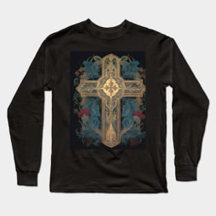 Gold Filigree Cross Long Sleeve T-Shirt